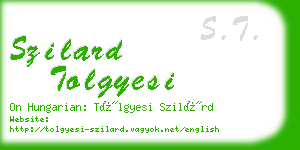 szilard tolgyesi business card